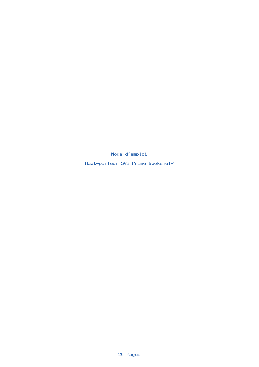 Page 1 de la notice Mode d'emploi SVS Prime Bookshelf