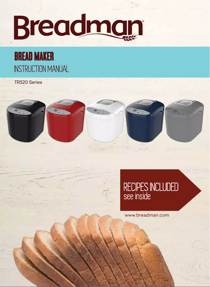 Page 1 de la notice Manuel utilisateur Breadman TR520B