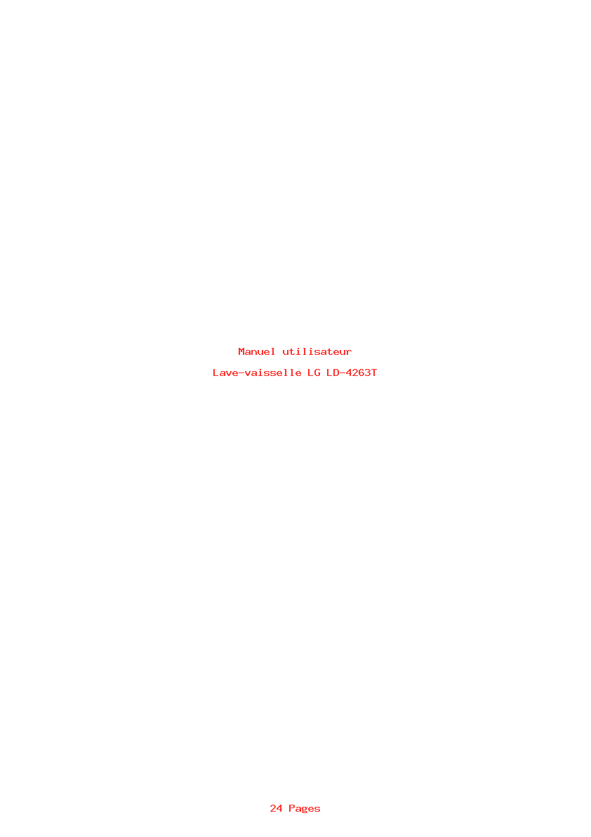 Page 1 de la notice Manuel utilisateur LG LD-4263T