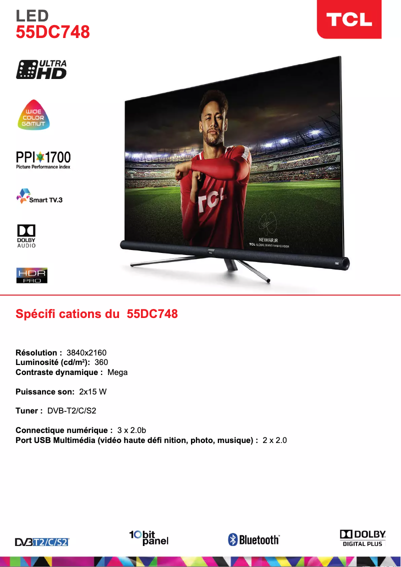 Página 1 del manual Manual de usuario TCL 55DC748
