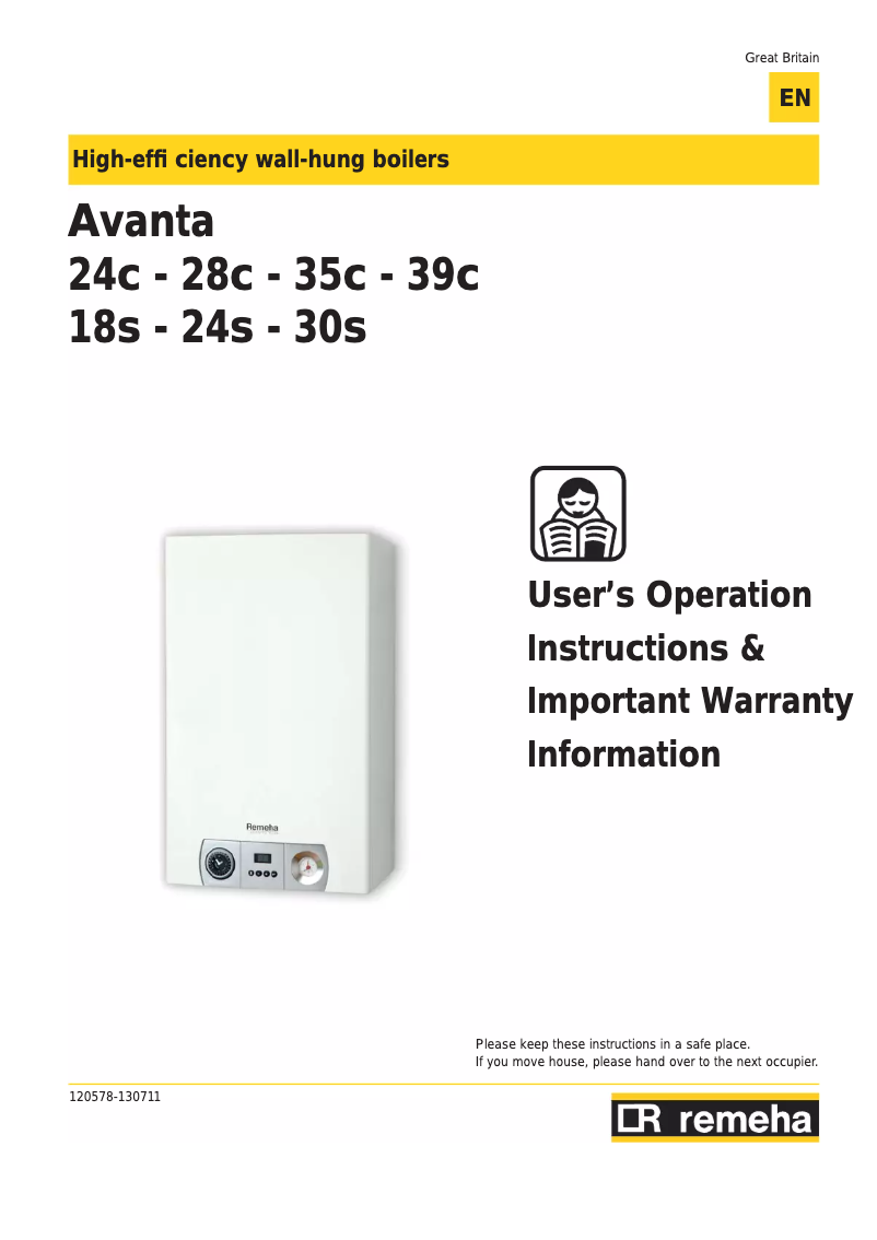 Página 1 del manual Manual de usuario Remeha Avanta 30s