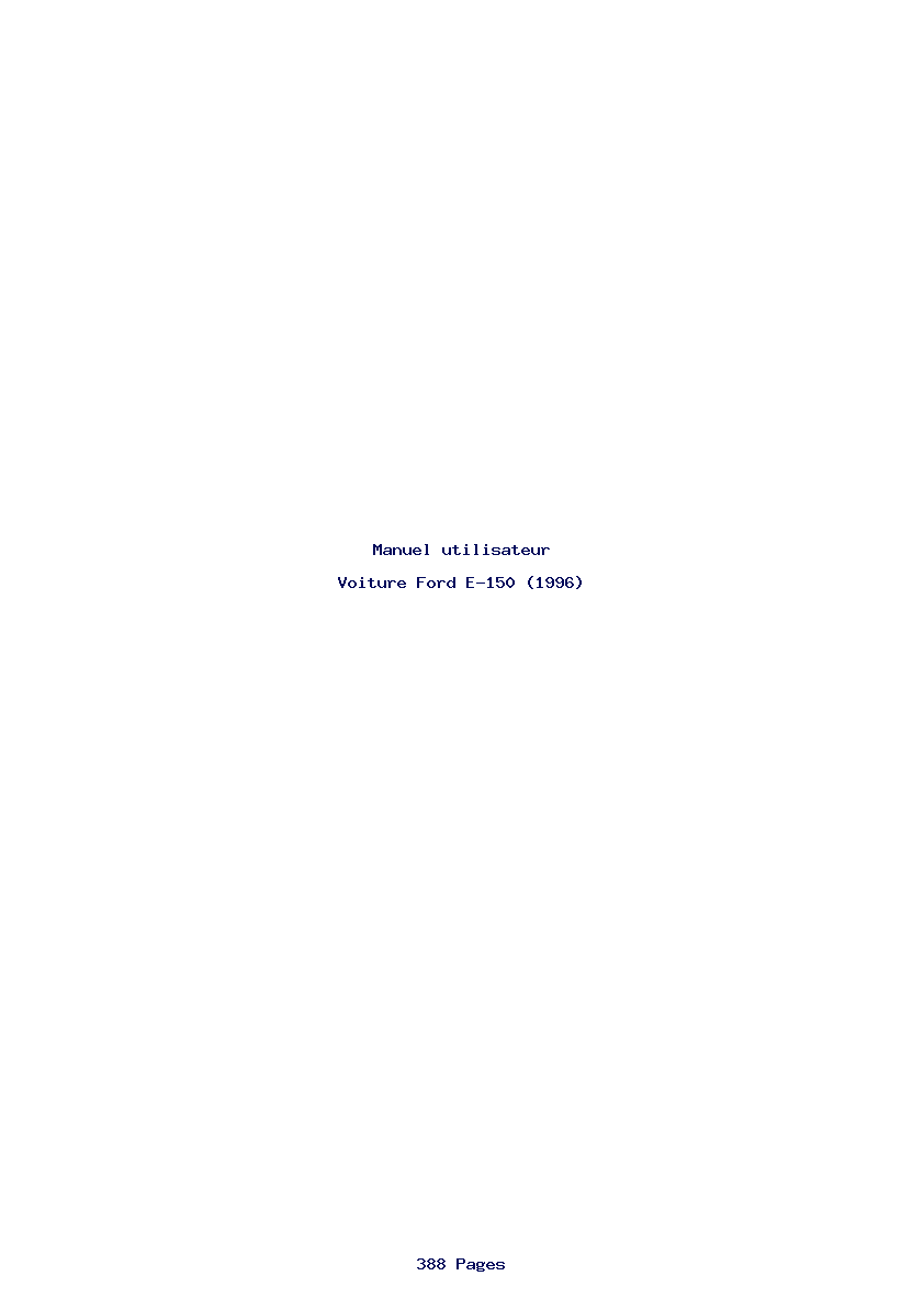 Page 1 de la notice Manuel utilisateur Ford E-150 (1996)