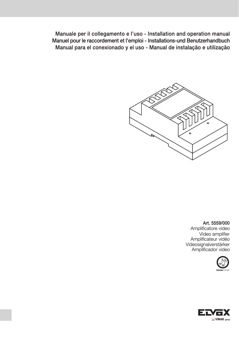 Page 1 de la notice Manuel utilisateur Vimar ELVOX 5559/000