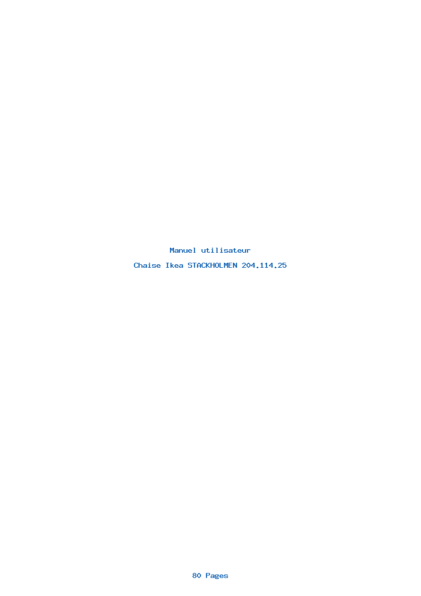 Page 1 de la notice Manuel utilisateur Ikea STACKHOLMEN 204.114.25