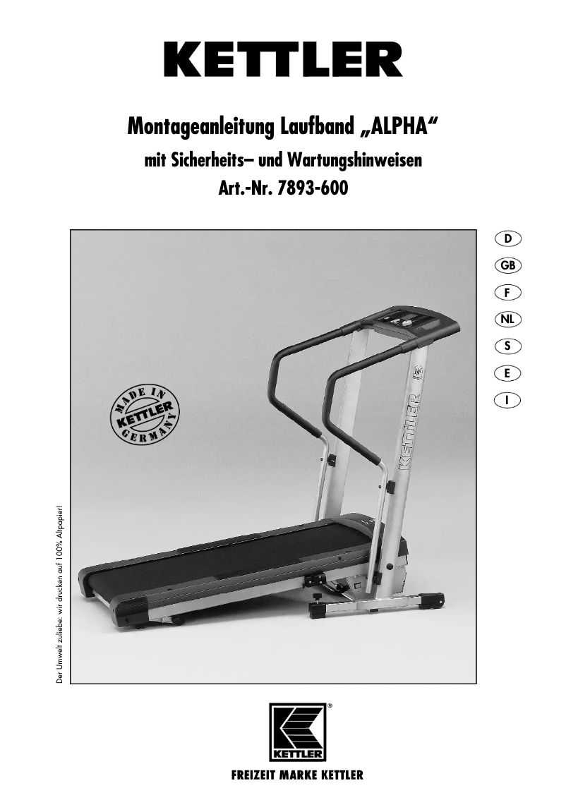 Página 1 del manual Manual de usuario Kettler ALPHA