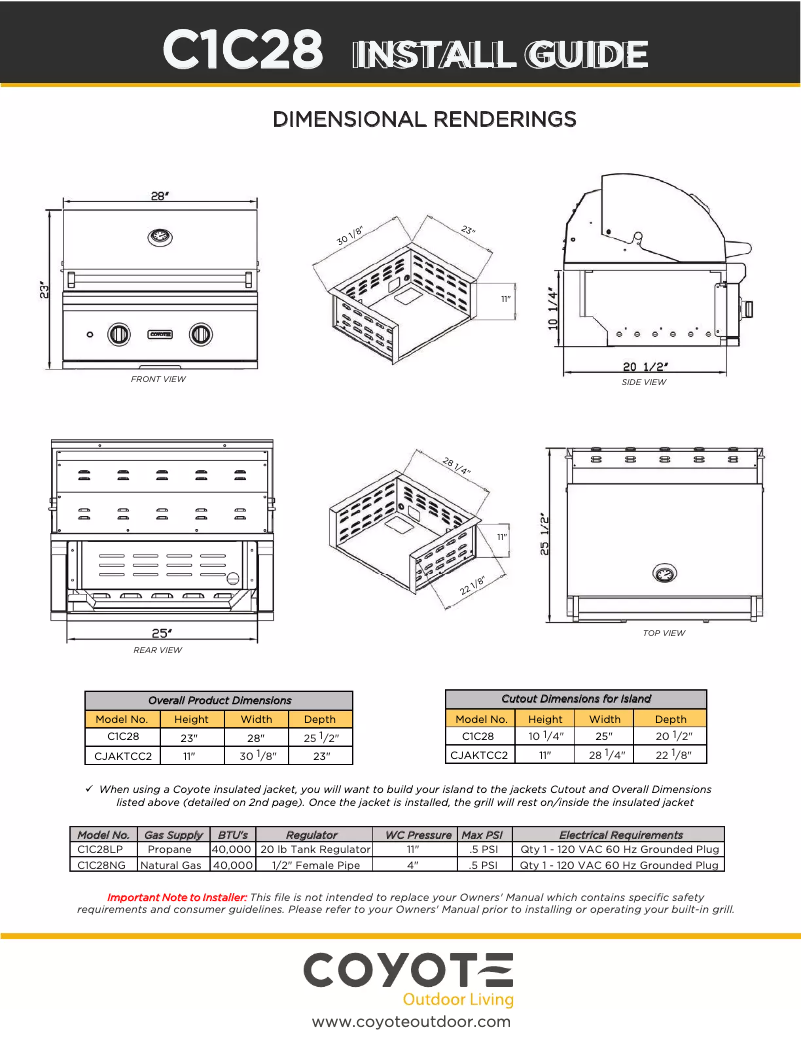 Page 1 de la notice Guide d'installation Coyote C2SL30NG