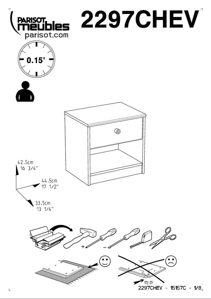 Page 1 de la notice Manuel utilisateur Parisot Lovely Light 2297CHEV