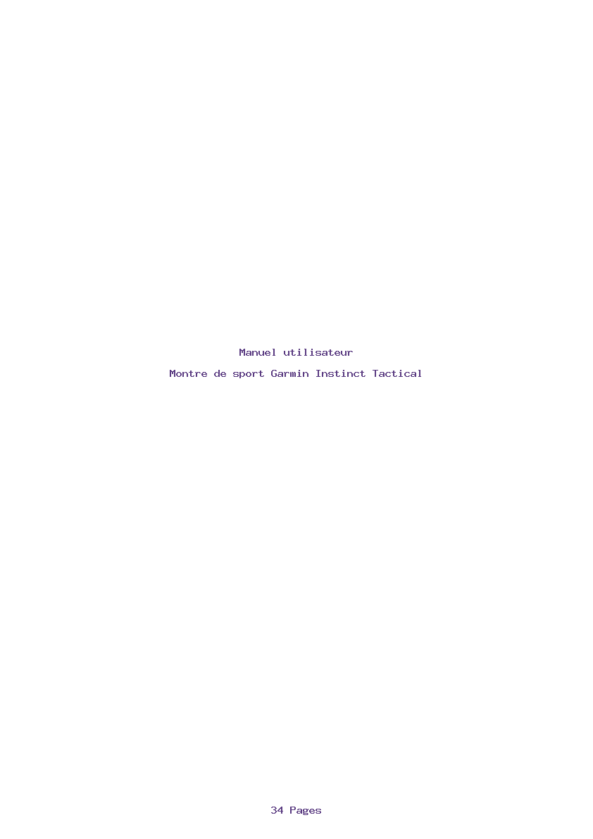 Page 1 de la notice Manuel utilisateur Garmin Instinct Tactical