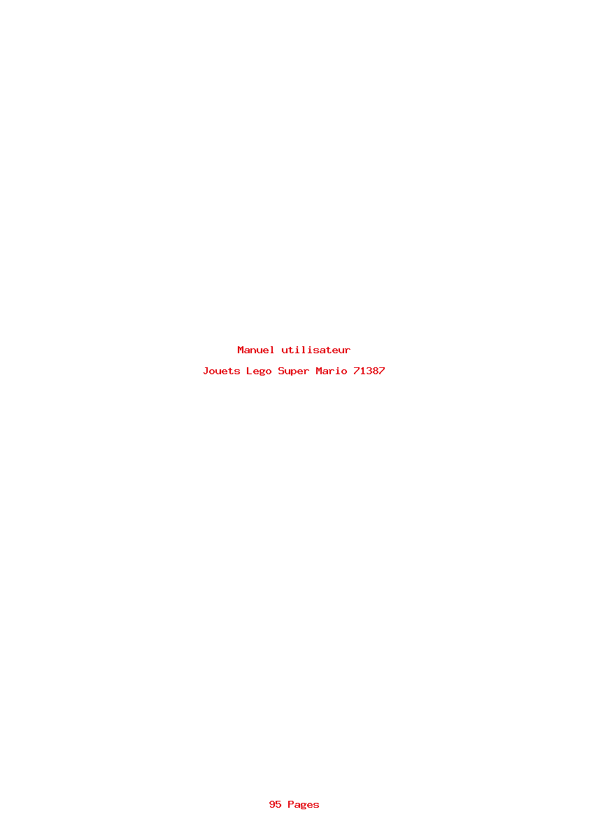 Page 1 de la notice Manuel utilisateur Lego Super Mario 71387