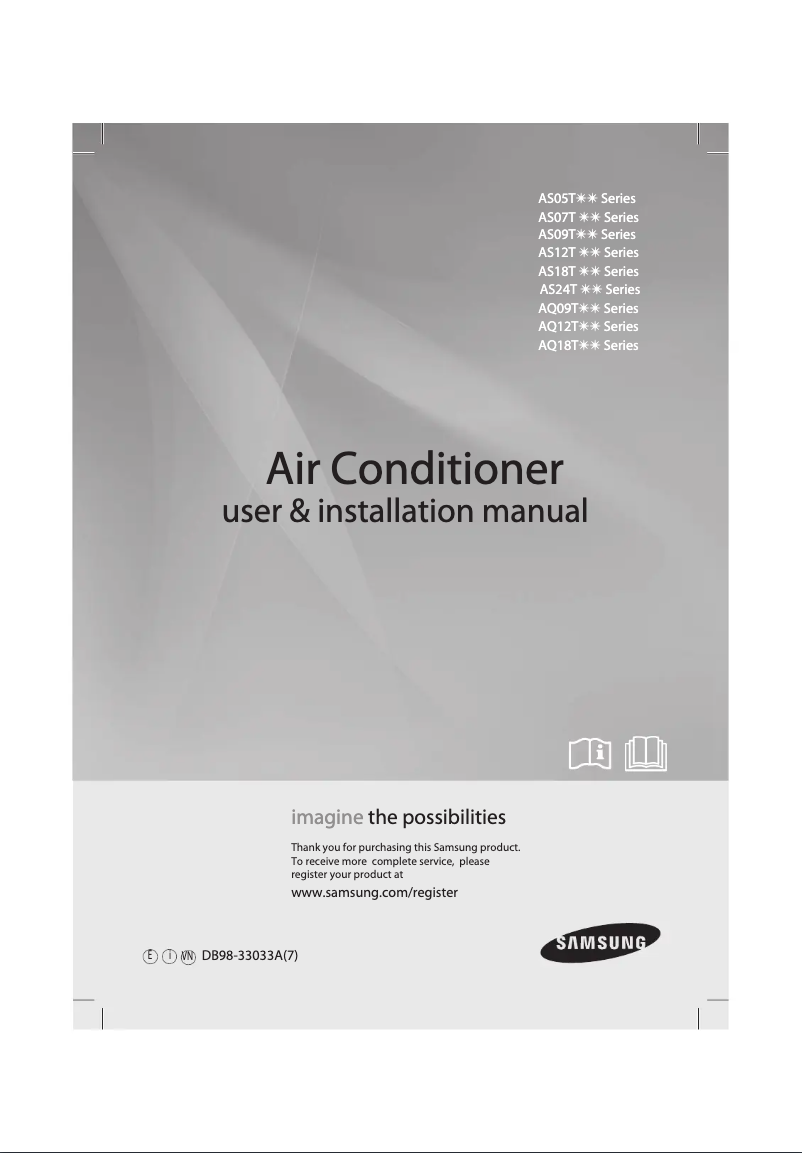 Page 1 de la notice Manuel utilisateur Samsung AS12TWQN