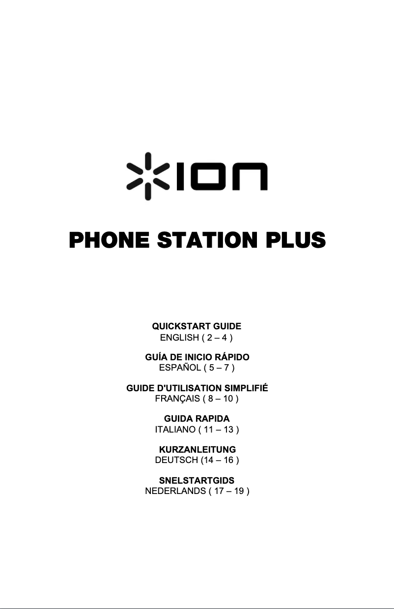 Página 1 del manual Manual de usuario ION Phone Station Plus