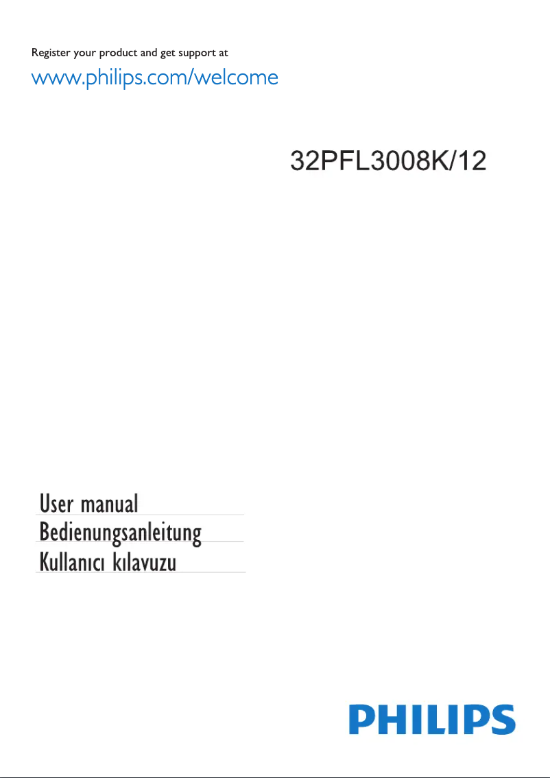 Image de la première page du manuel de l'appareil 32PFL3008K