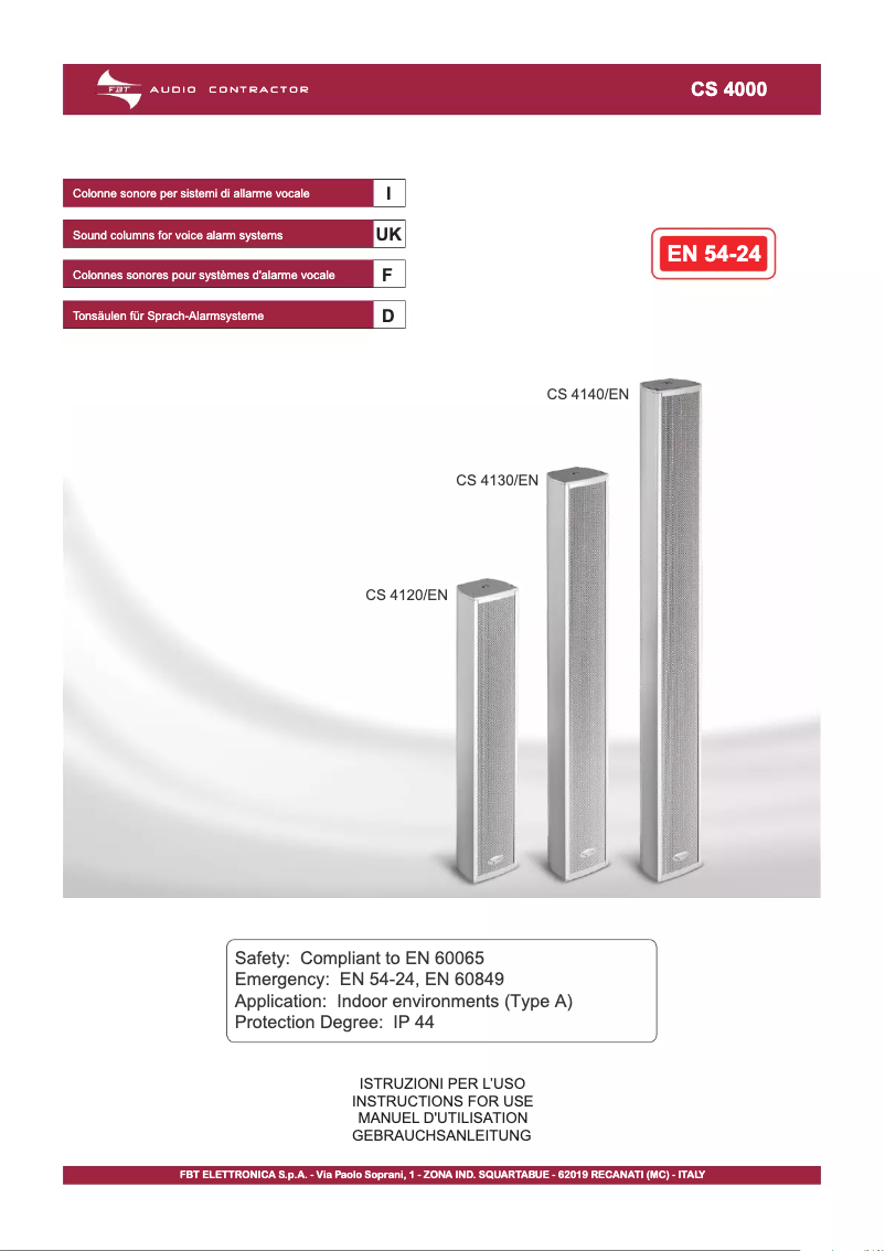 Página 1 del manual Manual de usuario FBT CS 4130/EN