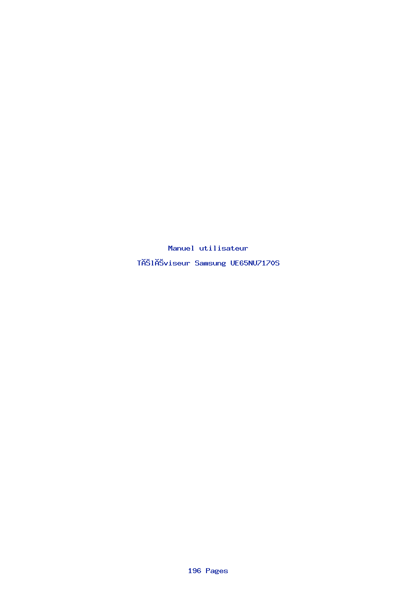 Page 1 de la notice Manuel utilisateur Samsung UE65NU7170S
