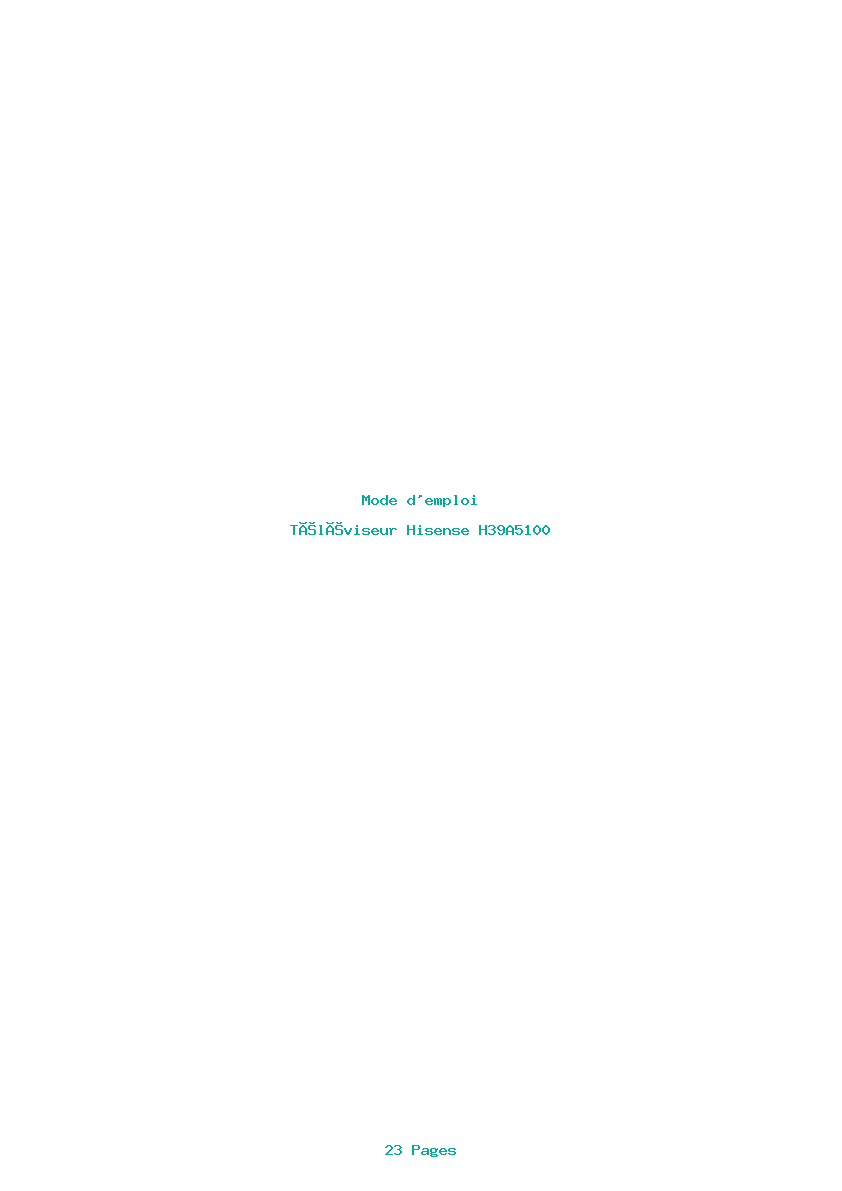 Page 1 de la notice Mode d'emploi Hisense H39A5100