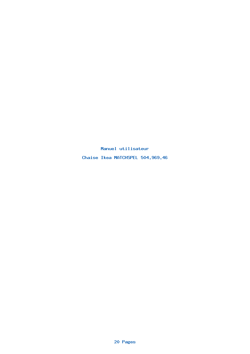 Page 1 de la notice Manuel utilisateur Ikea MATCHSPEL 504.969.46