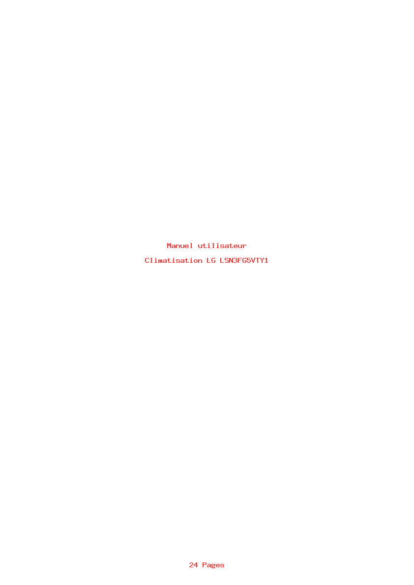 Page 1 de la notice Manuel utilisateur LG LSN3FG5VTY1