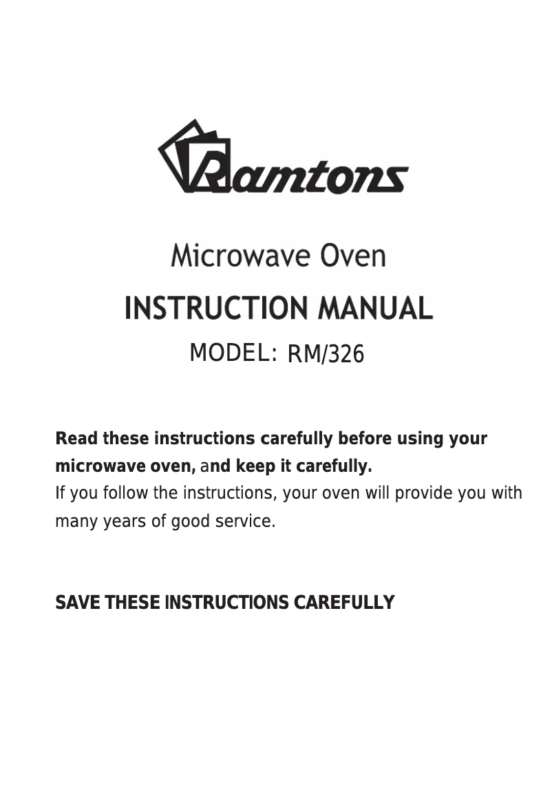Page 1 of the manual User Manual Ramtons RM/326