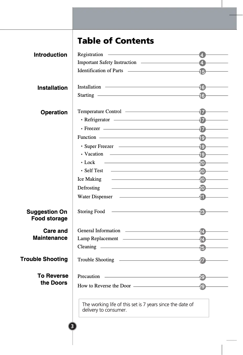Page 1 de la notice Manuel utilisateur LG GR-F399BTQA