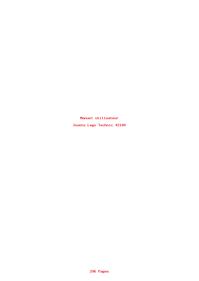 Page 1 de la notice Manuel utilisateur Lego Technic 42180