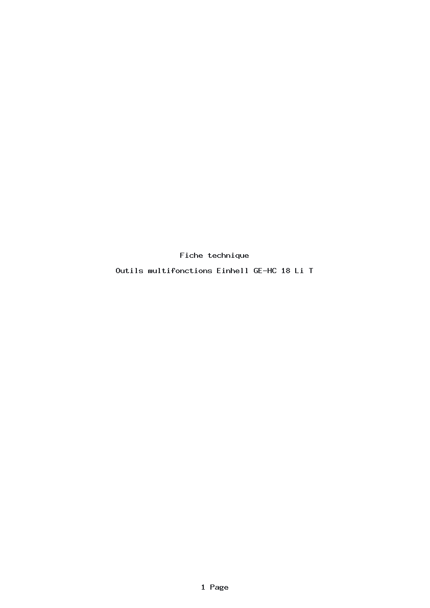 Image de la première page du manuel de l'appareil GE-HC 18 Li T