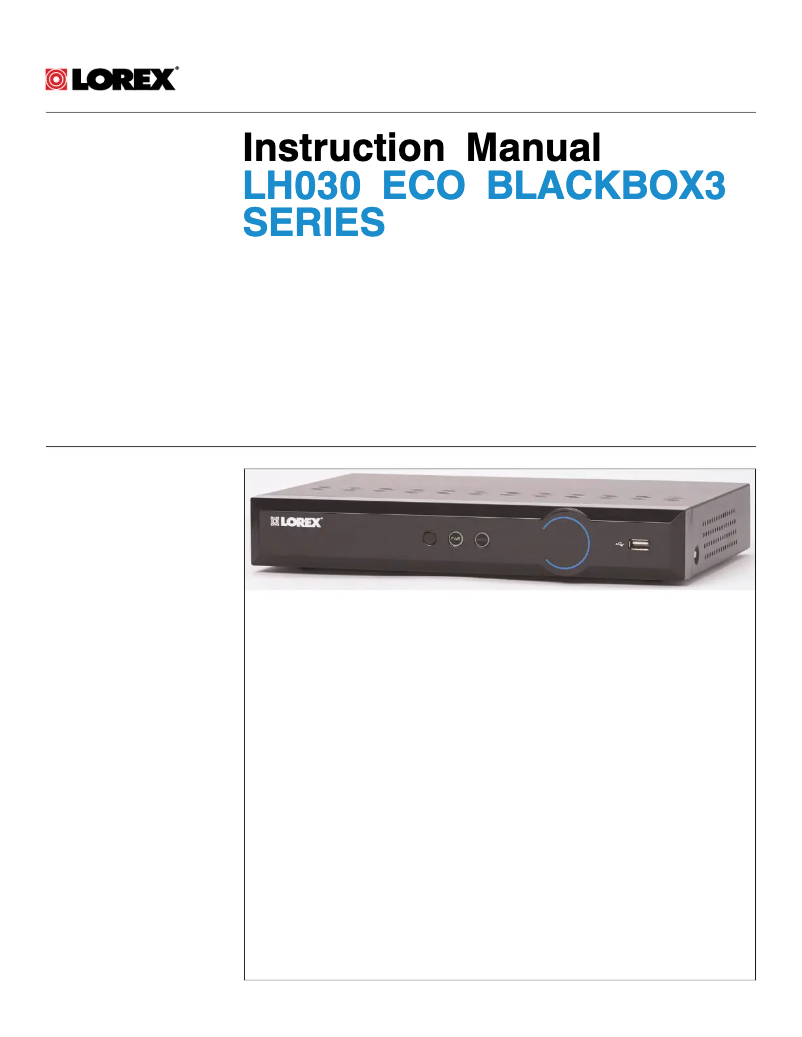 Page 1 of the manual User Manual Lorex LH03162T