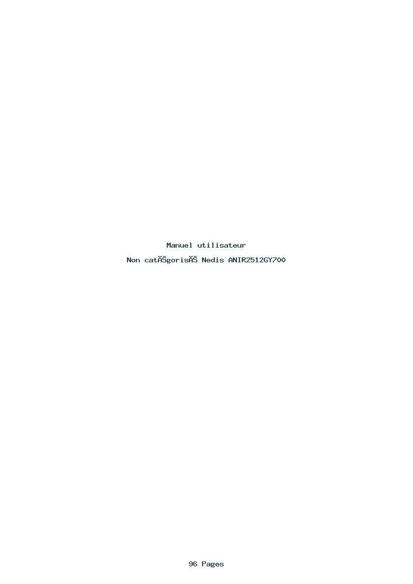 Page 1 de la notice Manuel utilisateur Nedis ANIR2512GY700