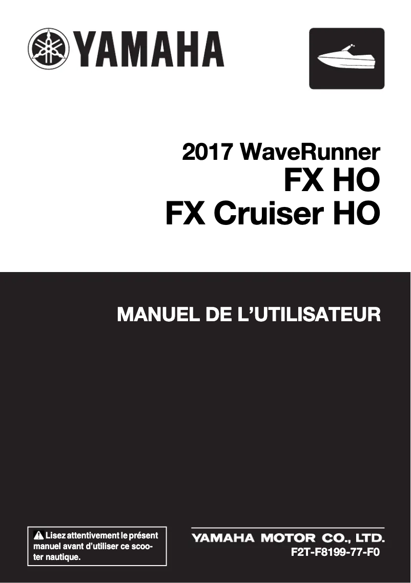 Page 1 de la notice Manuel utilisateur Yamaha WaveRunner FX HO Cruiser (2017)