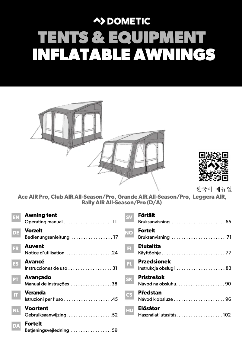 Page 1 de la notice Guide d'installation Dometic Grande AIR Pro 390 M