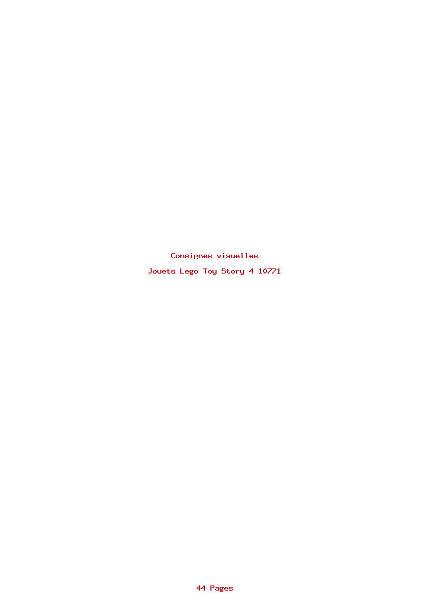 Page 1 de la notice Consignes visuelles Lego Toy Story 4 10771