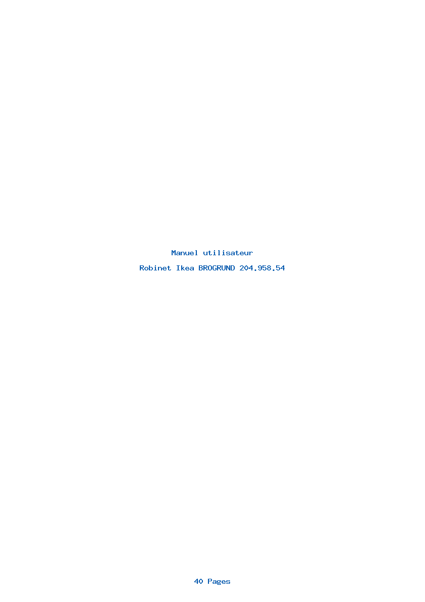 Page 1 de la notice Manuel utilisateur Ikea BROGRUND 204.958.54