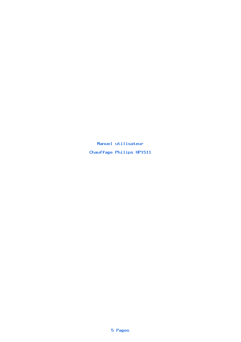 Page 1 de la notice Manuel utilisateur Philips HP1511