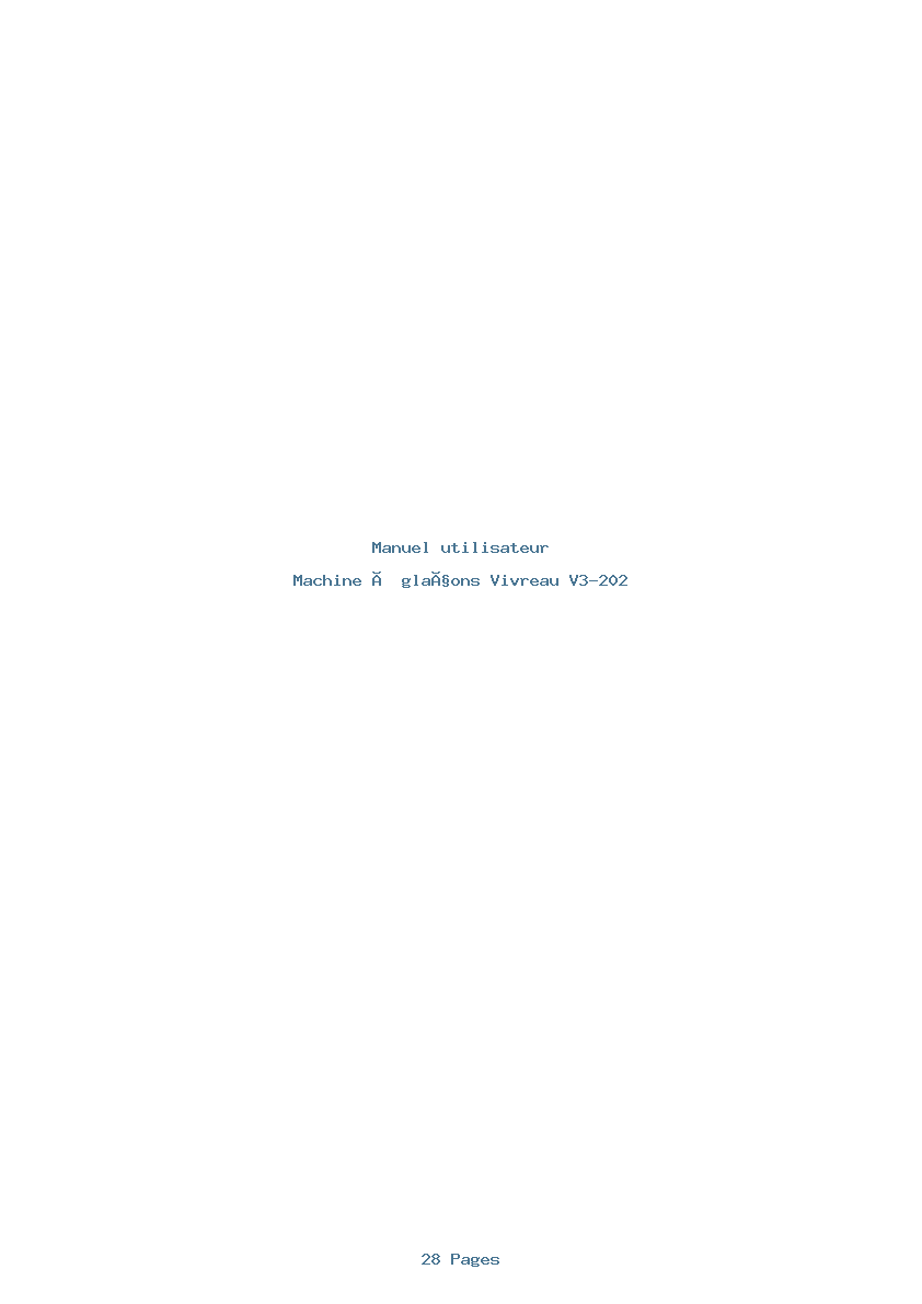 Page 1 de la notice Manuel utilisateur Vivreau V3-202
