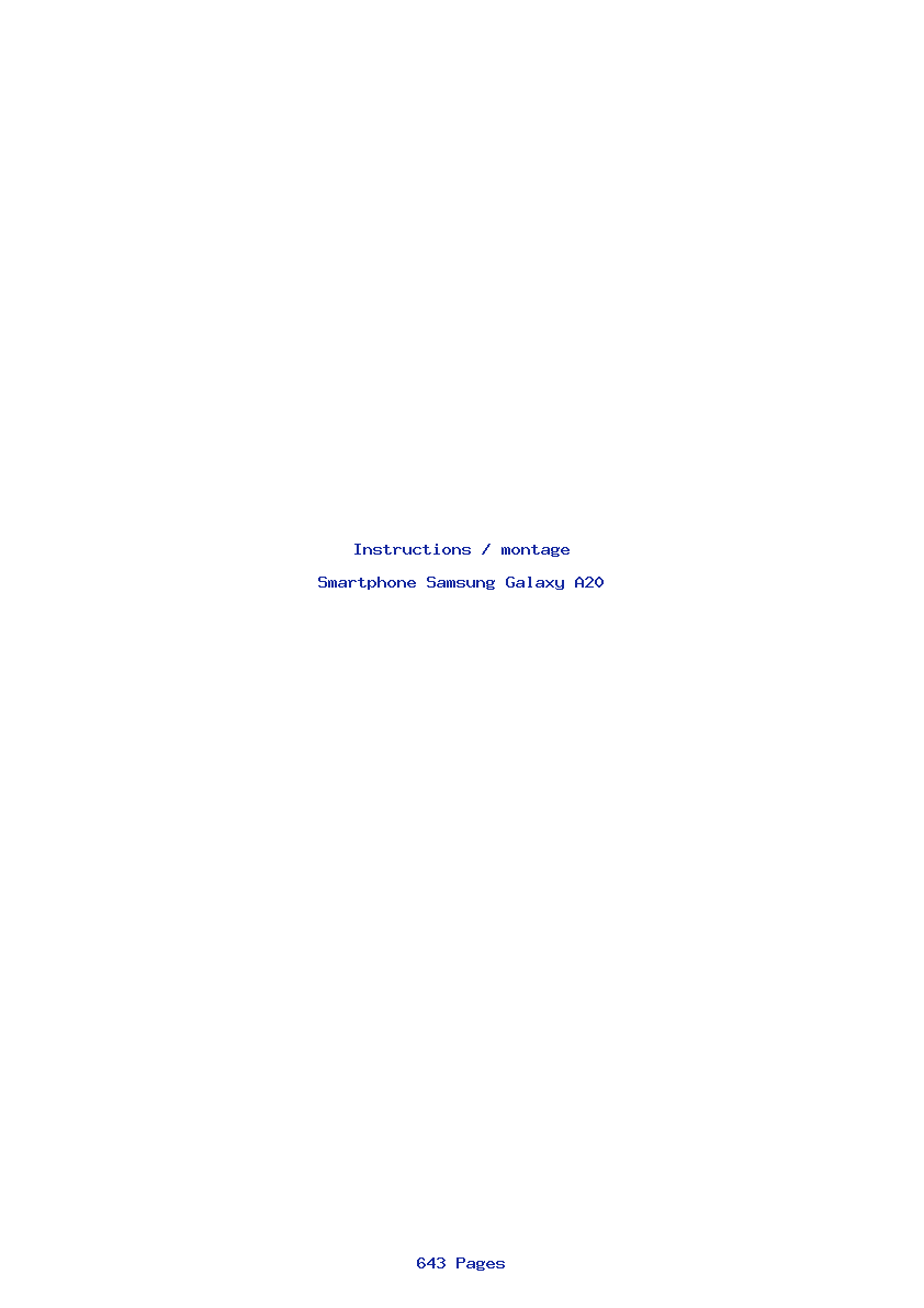 Page 1 de la notice Instructions / montage Samsung Galaxy A20