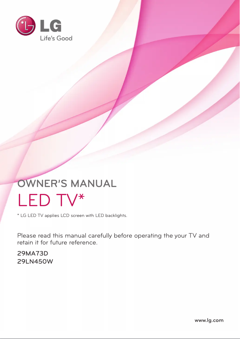 Page 1 of the manual User Manual LG 29LN450W