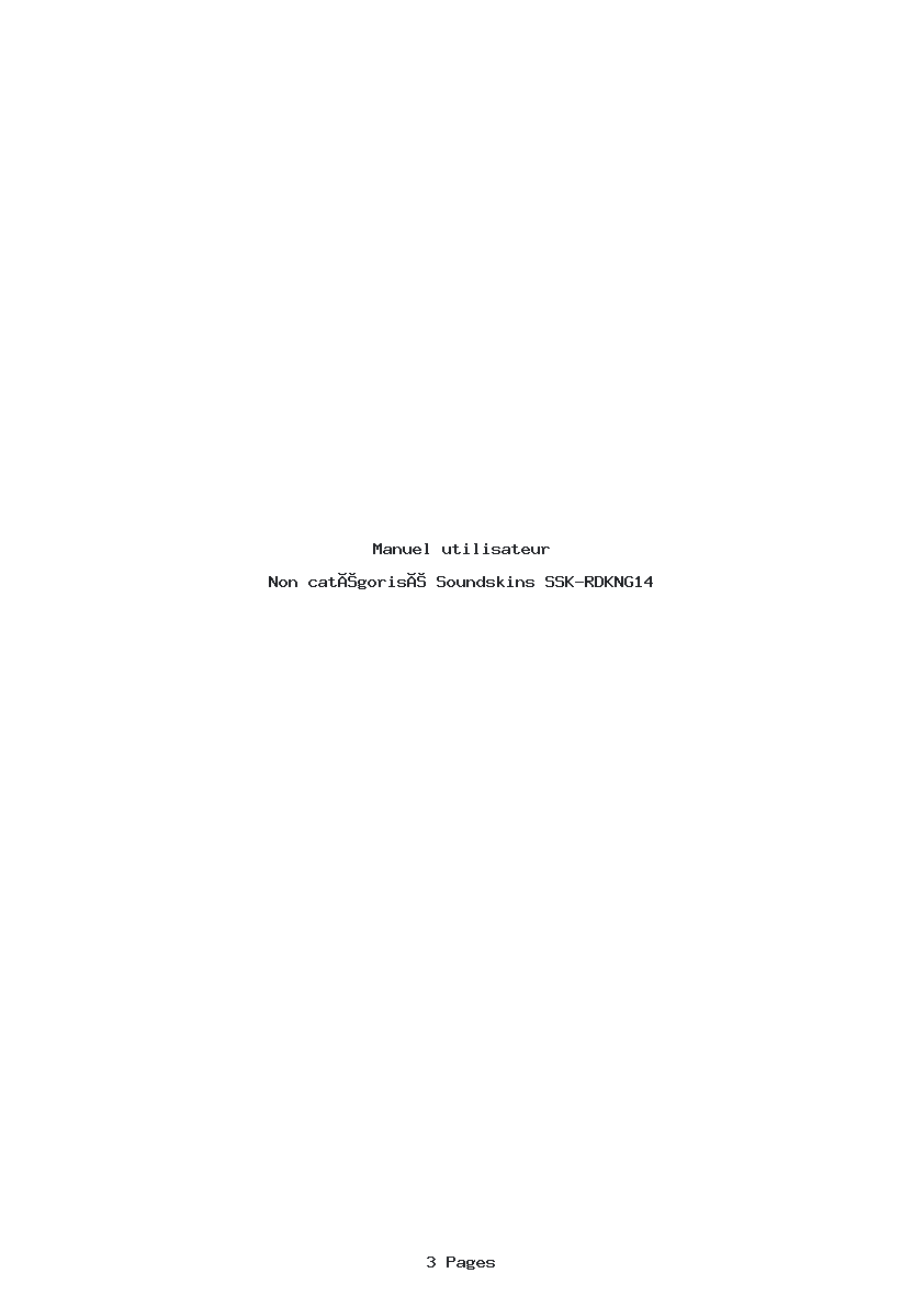 Page 1 de la notice Manuel utilisateur Soundskins SSK-RDKNG14
