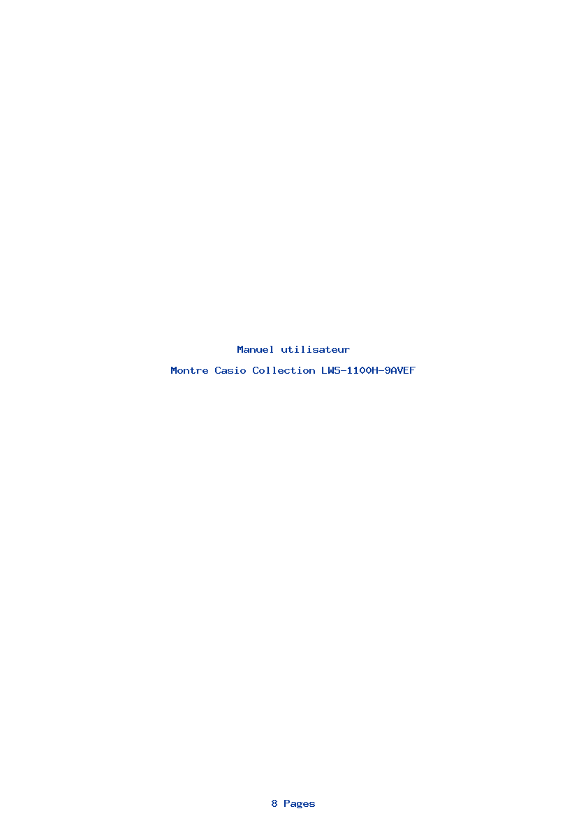Page 1 de la notice Manuel utilisateur Casio Collection LWS-1100H-9AVEF