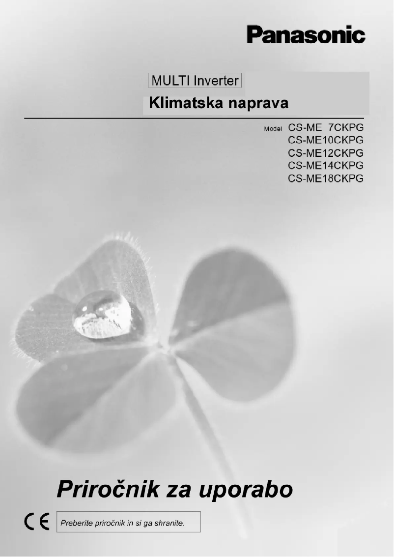 Página 1 del manual Manual de usuario Panasonic CS-ME7CKPG