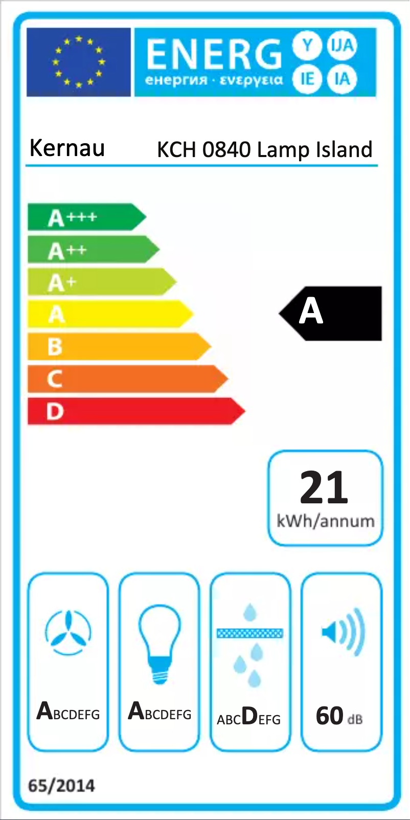 Page 1 de la notice Label énergétique Kernau KCH 0840
