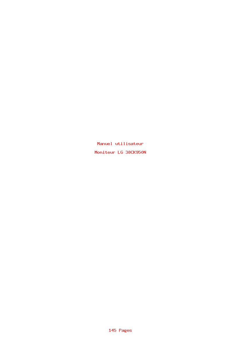 Page 1 de la notice Manuel utilisateur LG 38CK950N