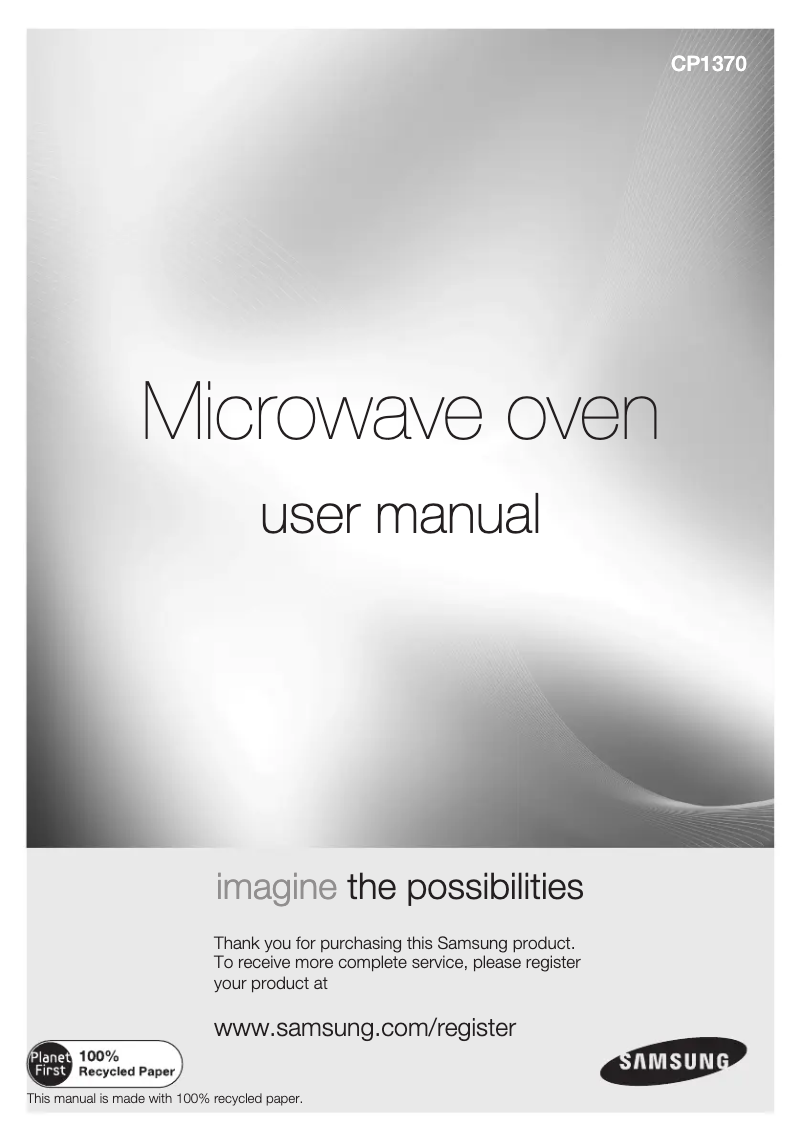 Page 1 de la notice Manuel utilisateur Samsung CP1370