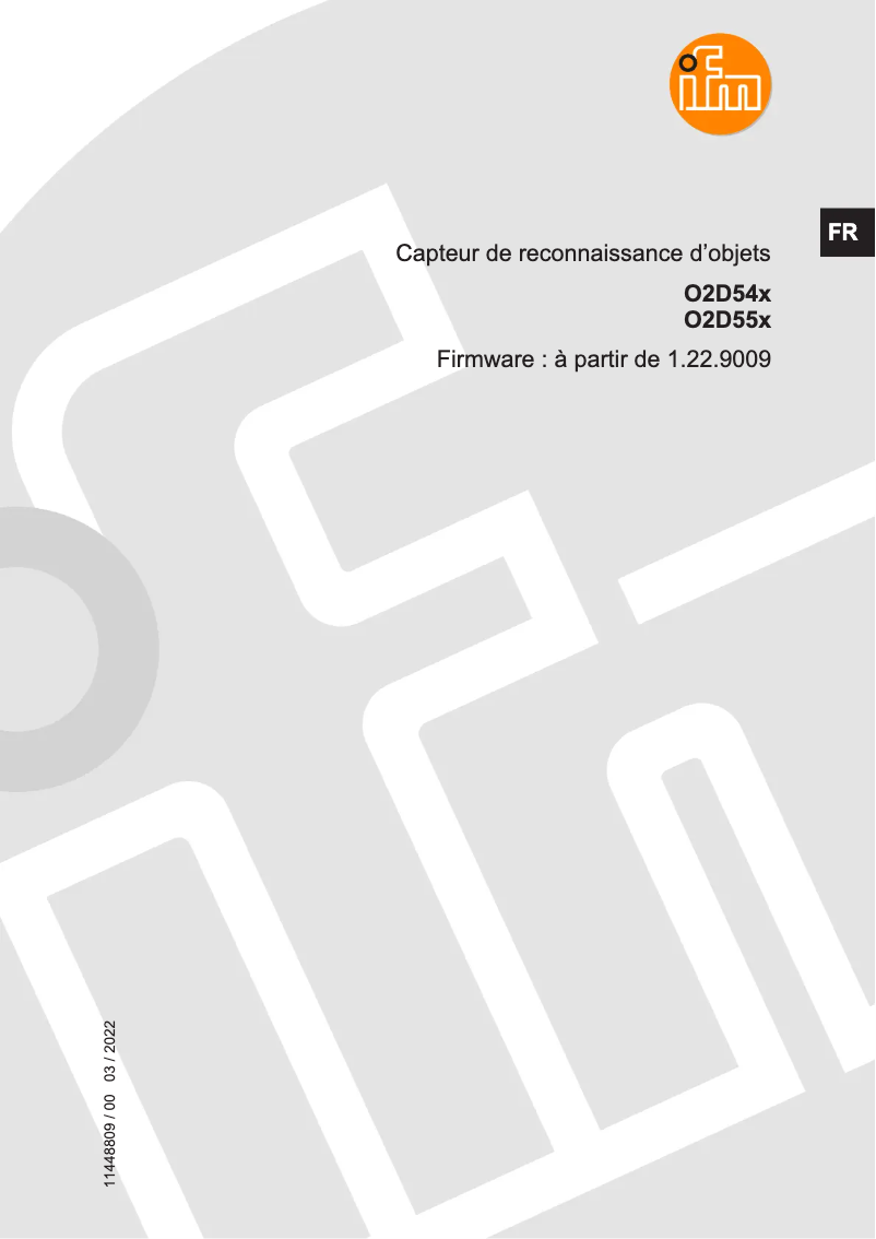 Page 1 de la notice Manuel utilisateur IFM O2D554
