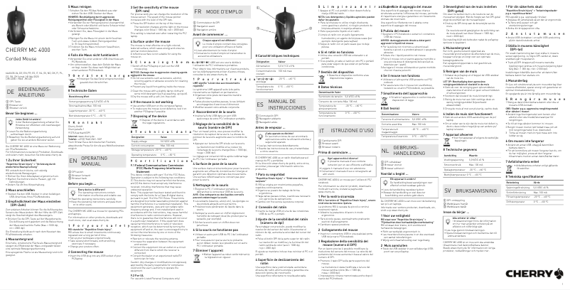 Page 1 de la notice Manuel utilisateur Cherry MC 4000