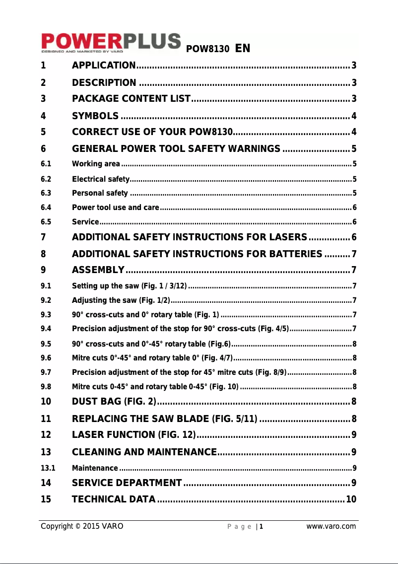 Página 1 del manual Manual de usuario PowerPlus POW8130