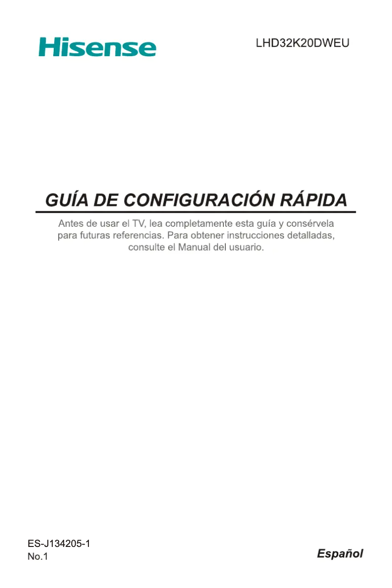 Page 1 de la notice Manuel utilisateur Hisense K20