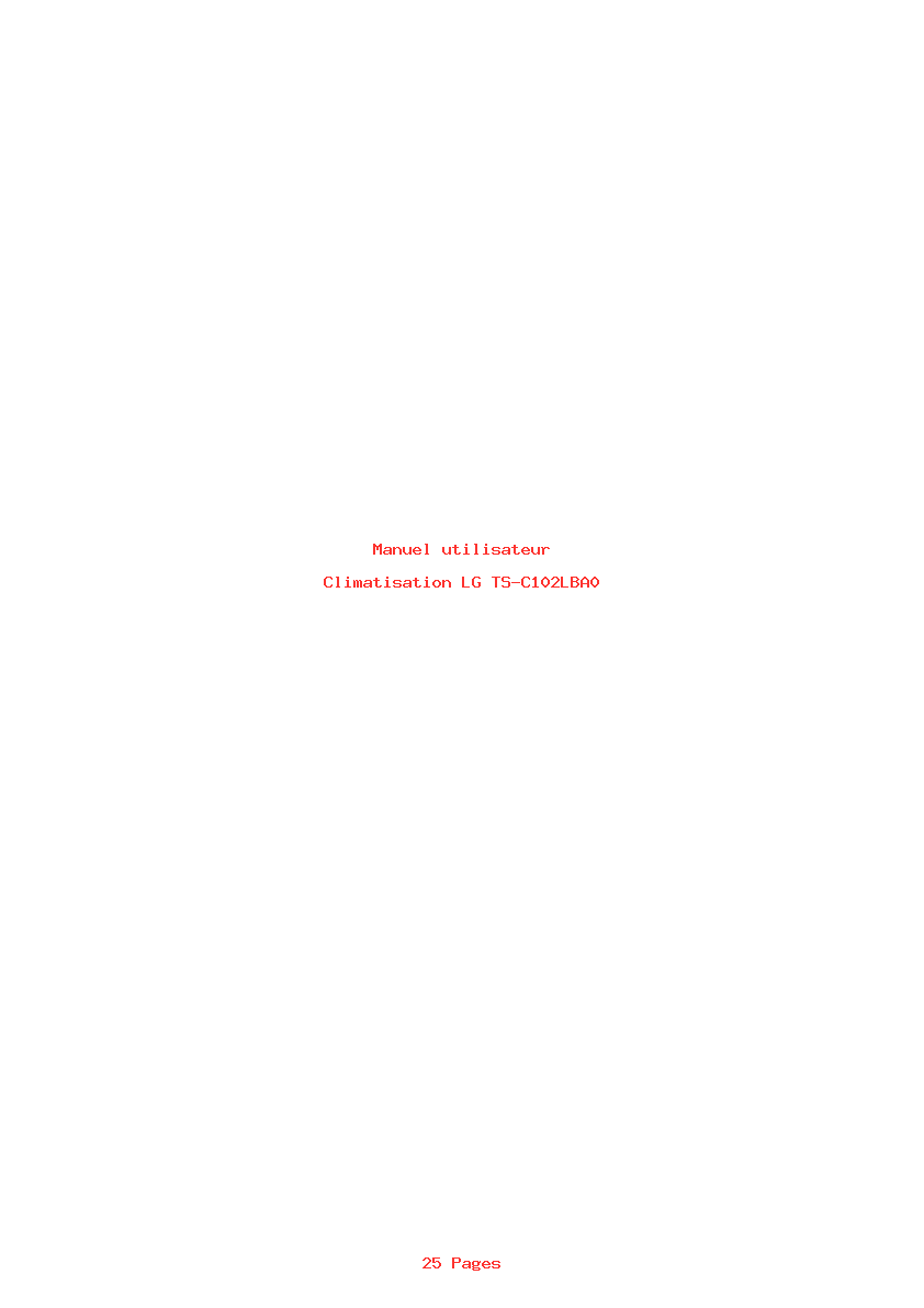 Page 1 de la notice Manuel utilisateur LG TS-C102LBA0
