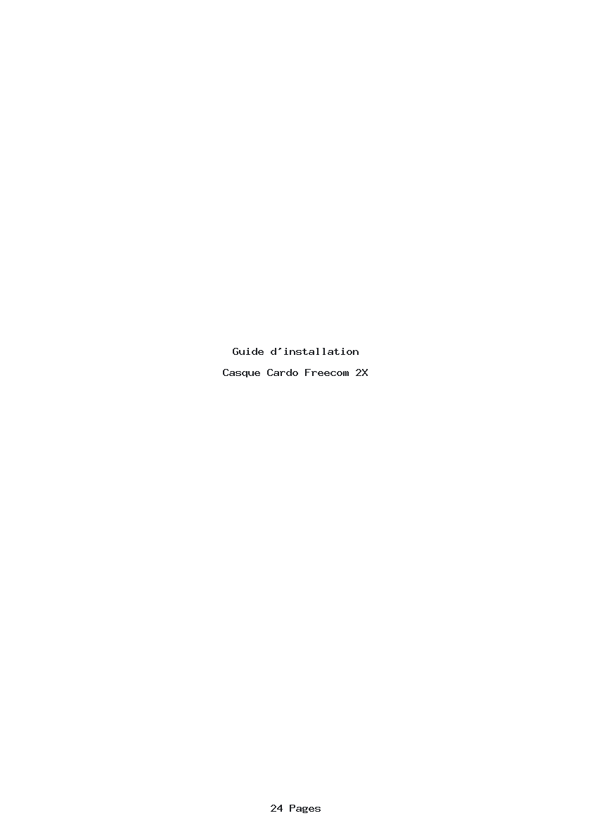Page 1 de la notice Guide d'installation Cardo Freecom 2X