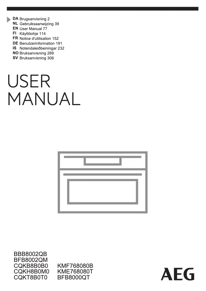 Page 1 de la notice Manuel utilisateur AEG CQKH8B0M0