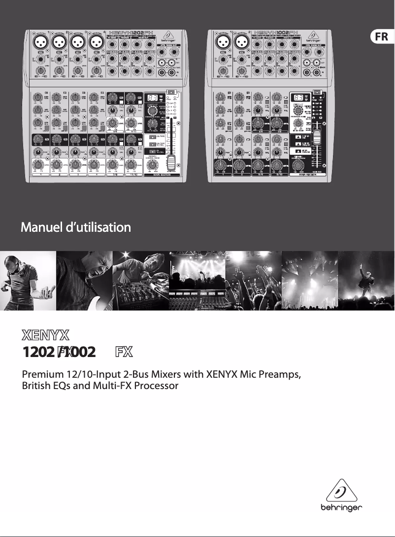 Page 1 de la notice Manuel utilisateur Behringer Xenyx 1202FX