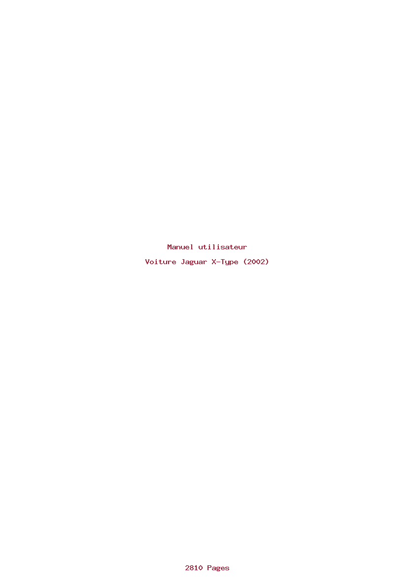 Image de la première page du manuel de l'appareil X-Type (2002)